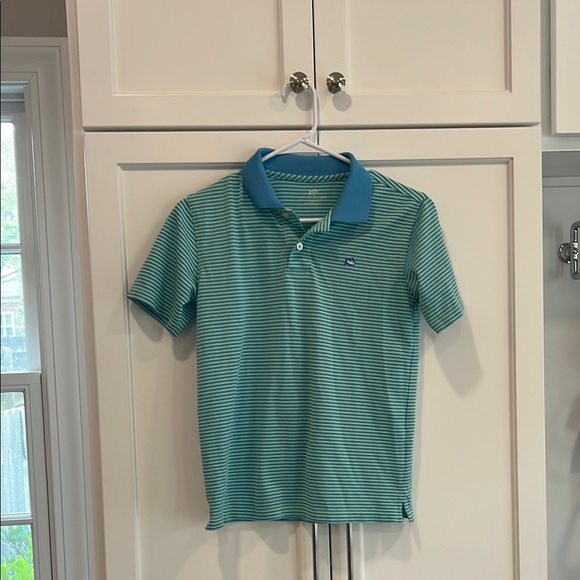 Southern Tide Kids Polo - Blue and White Stripes - Picture 1 of 4